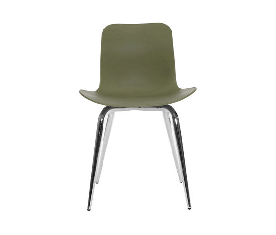 Langue Avantgarde Dining Chair, Chrome / Moss Green | Sillas | NORR11