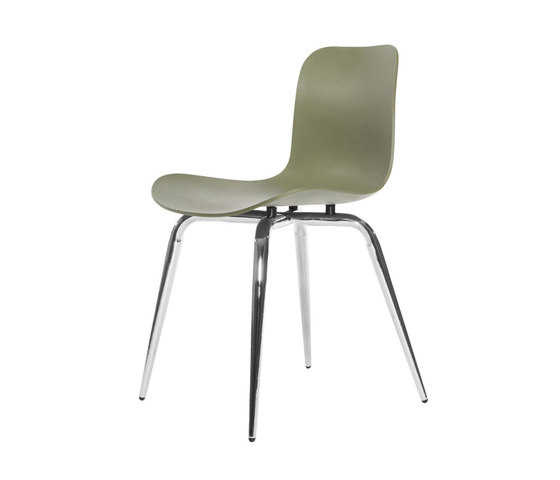 Langue Avantgarde Dining Chair, Chrome / Moss Green | Sillas | NORR11