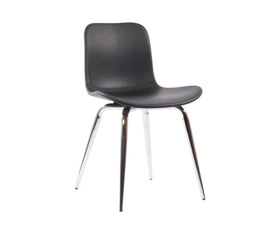 Langue Avantgarde Dining Chair, Chrome /  Premium Leather Black 41599 | Sedie | NORR11