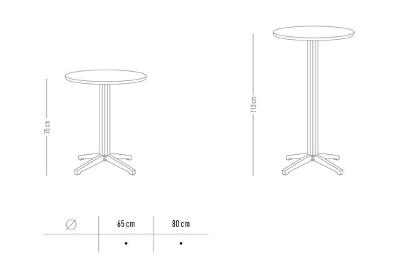 Te | bistro bar table, round | Mesas altas | Jan Cray