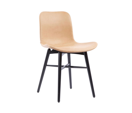 Langue Original Dining Chair, Black / Vintage Leather Camel 21004 | Sillas | NORR11