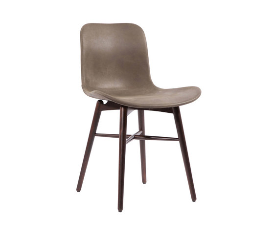 Langue Original Dining Chair, Dark Stained / Tempur Leather Carbon Brown 4004 | Sillas | NORR11