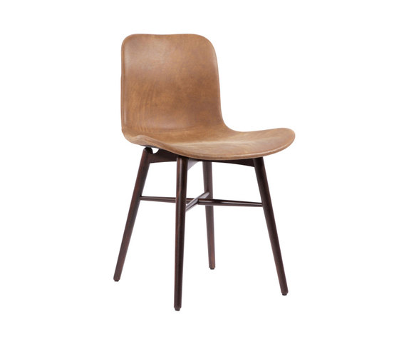Langue Original Dining Chair, Dark Stained / Tempur Leather Curio Brown 4001 | Sillas | NORR11