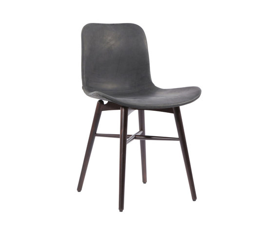 Langue Original Dining Chair, Dark Stained / Vintage Leather Anthracite 21003 | Sillas | NORR11
