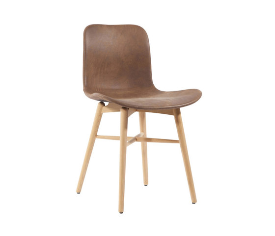 Langue Original Dining Chair, Natural /  Tempur Leather Curio Brown 4001 | Sillas | NORR11