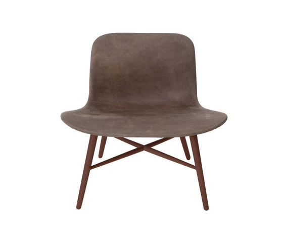 Langue Original Lounge Chair, Dark Stained / Tempur Leather Carbon Brown 4004 | Poltrone | NORR11