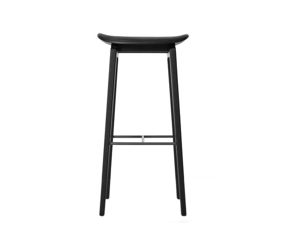 NY11 Bar Chair, Black - Premium Leather Black, High 75 cm | Bar stools | NORR11