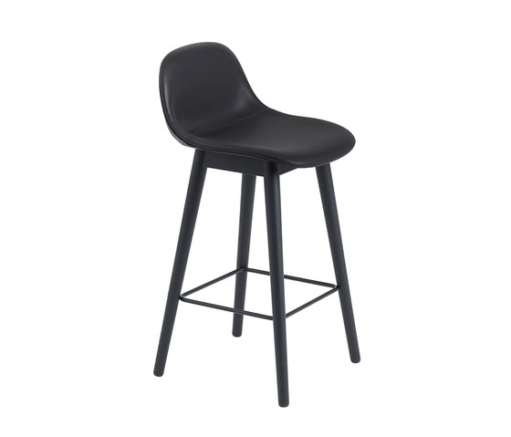 Fiber Counter Stool | Wood Base | Leather | Bar stools | Muuto