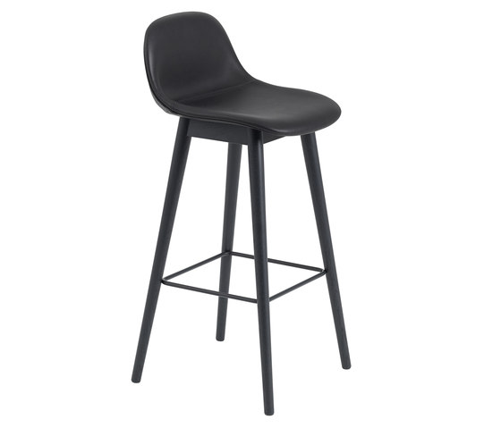 Fiber Bar Stool | Wood Base | Leather | Bar stools | Muuto