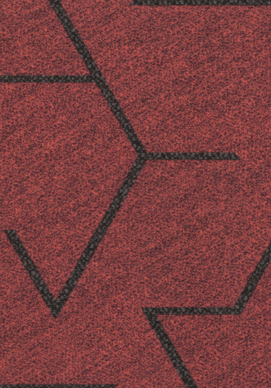 Flotex Planks | Triad red | Carpet tiles | Forbo Flooring