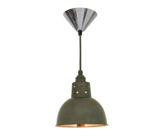 7165 Spun Reflector with Cord Grip Lamp holder Weathered/Polish Copper | Suspended lights | Original BTC
