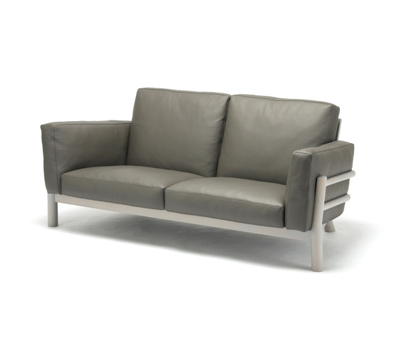 Castor Sofa 2 Seater Leather (Grain Gray) | Sofas | Karimoku New Standard