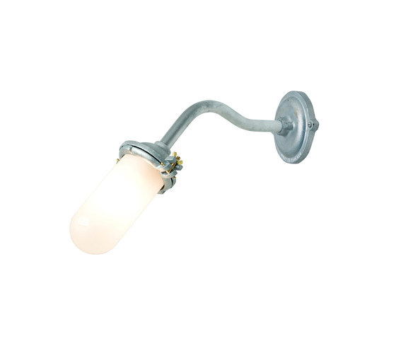 Exterior Bracket Light, No Ref, Canted, Round, Galvanised, Frosted | Wall lights | Original BTC