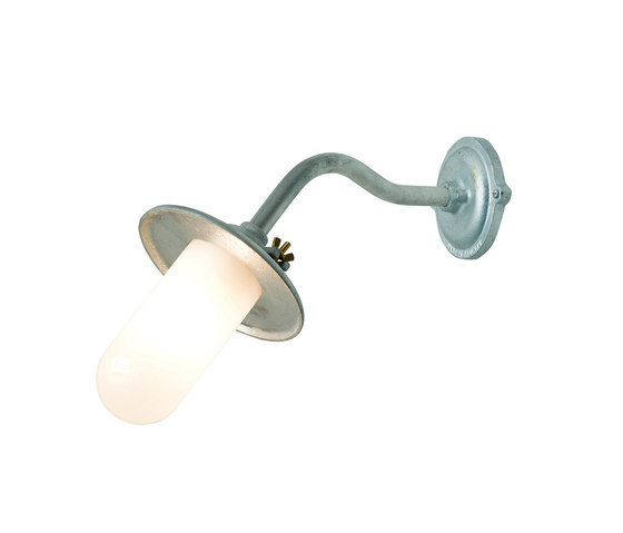 7685 Exterior Bracket Light, Ref, Canted, Round, Galvanised, Frosted | Appliques murales | Original BTC