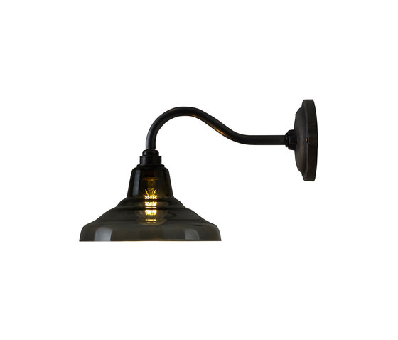 Glass School Wall Light, Size 1, Anthracite and Weathered Brass | Appliques murales | Original BTC