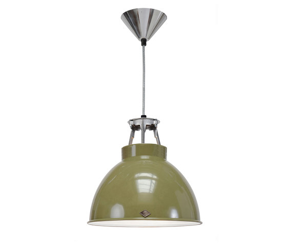 Titan Size 1 Pendant Light, Olive Green/White Interior | Suspended lights | Original BTC