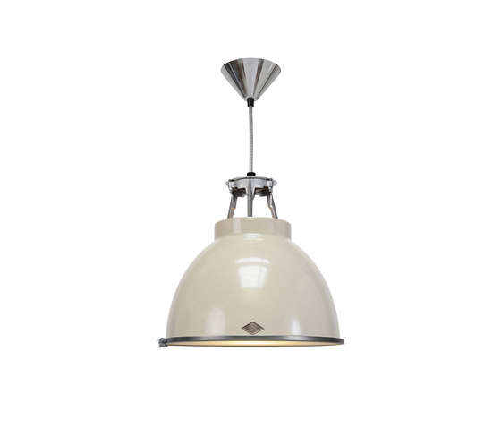 Titan Size 1 Pendant Light, Putty Grey with Etched Glass | Suspensions | Original BTC