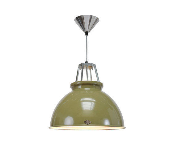 Titan Size 3 Pendant Light, Olive Green/White Interior | Lámparas de suspensión | Original BTC