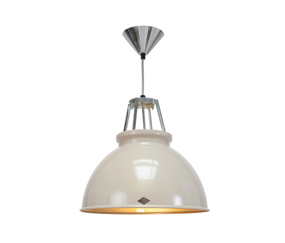 Titan Size 3 Pendant Light, Putty Grey/Bronze Interior | Lámparas de suspensión | Original BTC