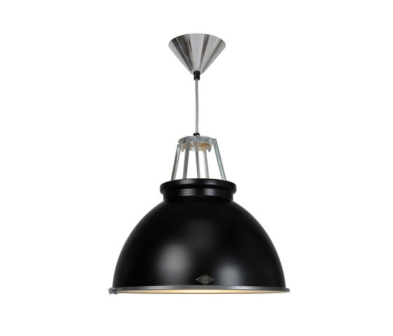 Titan Size 3 Pendant Light, Black with Etched Glass | Lampade sospensione | Original BTC