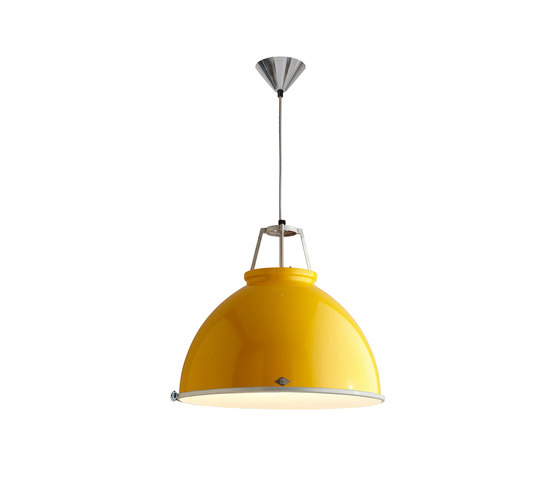 Titan Size 5 Pendant, Yellow with Etched Glass | Lampade sospensione | Original BTC