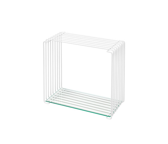 Panton Wire amd Glass shelves | snow | Shelving | Montana Furniture