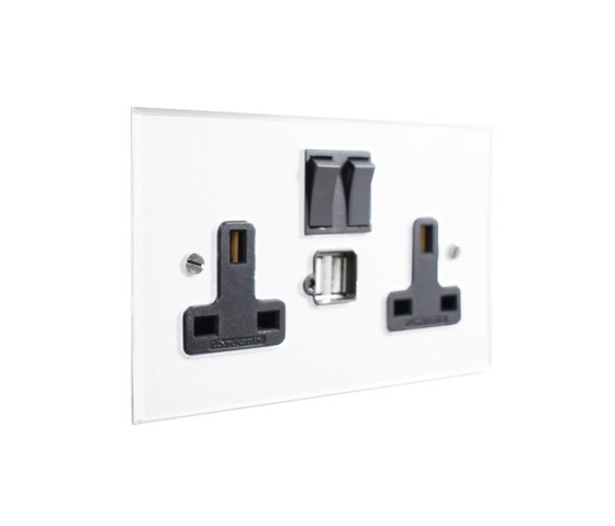Invisible double 13amp socket with USB by Forbes & Lomax | British sockets