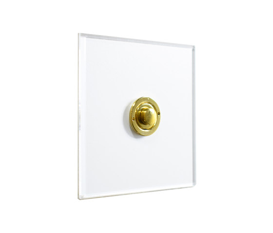 Invisible Lightswitch® with Unlacquered Brass button dimmer | Interrupteurs à bouton poussoir | Forbes & Lomax