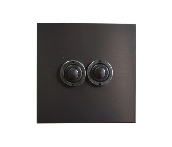 Antique Bronze two gang button dimmer | Interrupteurs à bouton poussoir | Forbes & Lomax