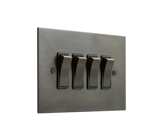 Antique Bronze four gang rocker switch | Two-way switches | Forbes & Lomax