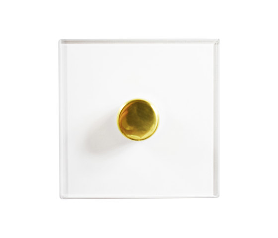 Invisible Lightswitch® with Unlacquered Brass rotary dimmer | Interruttori manopola | Forbes & Lomax