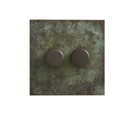 Verdigris two gang rotary dimmer | Drehschalter | Forbes & Lomax