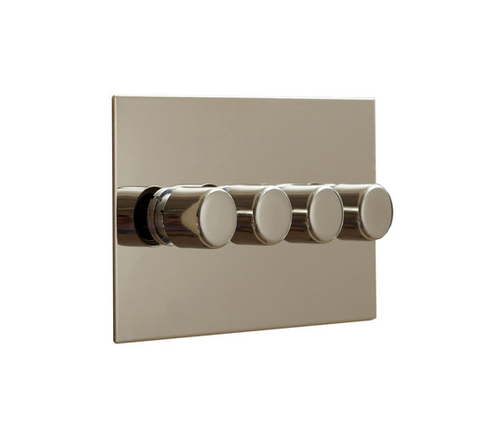 Nickel Silver four gang rotary dimmer | Interruttori manopola | Forbes & Lomax