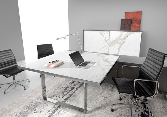 Archimede square desk with service unit | Desks | ALEA