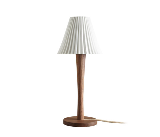 Cecil Table Light, Walnut Stem, Sand and Taupe Braided Cable | Table lights | Original BTC