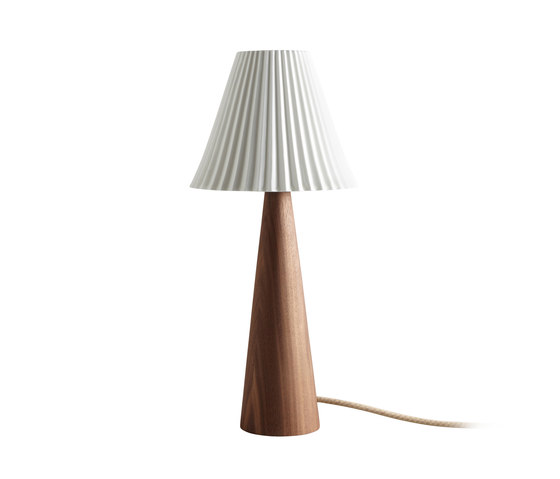 Cecil Table Light, Walnut Cone, Sand and Taupe Braided Cable | Tischleuchten | Original BTC