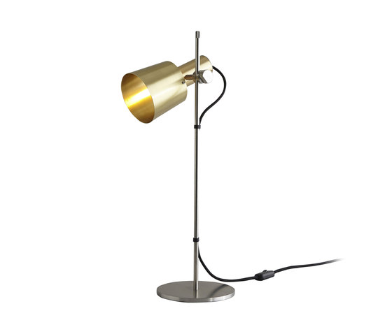 Chester Table Light, Satin Brass, Black Braided Cable | Lámparas de sobremesa | Original BTC
