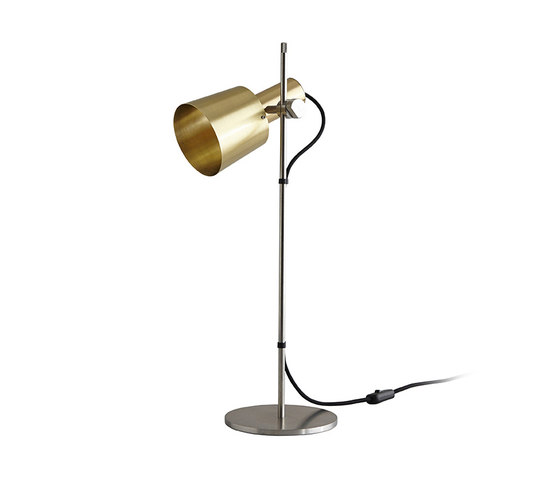 Chester Table Light, Satin Brass, Black Braided Cable | Lámparas de sobremesa | Original BTC