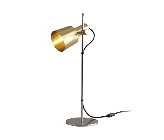 Chester Table Light, Satin Brass, Black Braided Cable | Luminaires de table | Original BTC