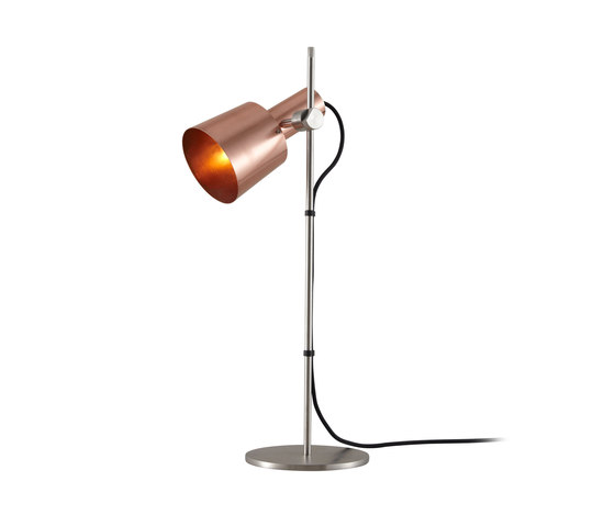 Chester Table Light, Satin Copper, Black Braided Cable | Table lights | Original BTC