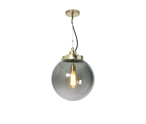 Medium Globe, Seedy Anthracite and Brass with black braided cable | Suspended lights | Original BTC