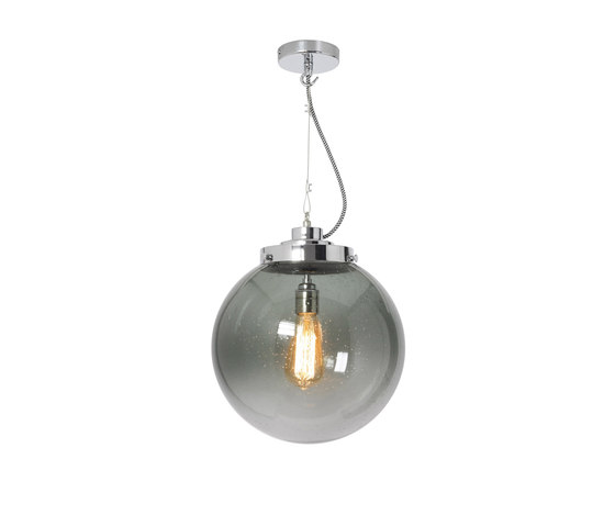 Medium Globe, Seedy Anthracite and chrome with black & white braided cable | Suspended lights | Original BTC