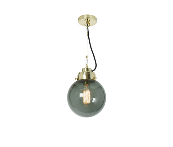 Small Globe, Anthracite and brass with black braided cable | Suspended lights | Original BTC