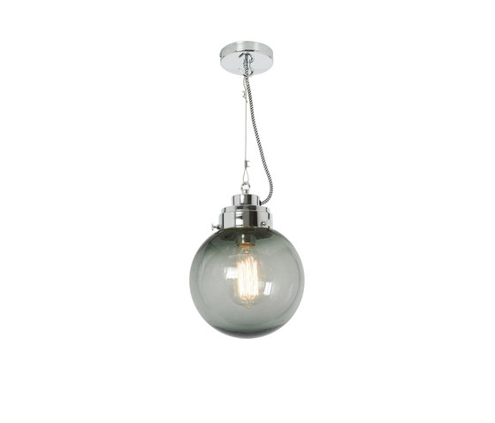 Small Globe, Seedy Anthracite and chrome with black & white braided cable | Lampade sospensione | Original BTC