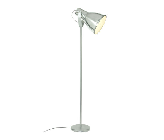 Stirrup 3 Floor Light with Etched Glass, Natural Aluminium | Lampade piantana | Original BTC