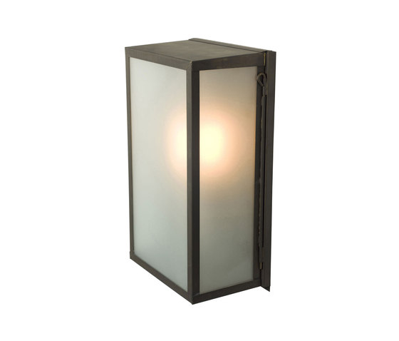 7645 Box Wall Light, Internally Glass, Medium, Weathered Brass, Frosted | Wall lights | Original BTC