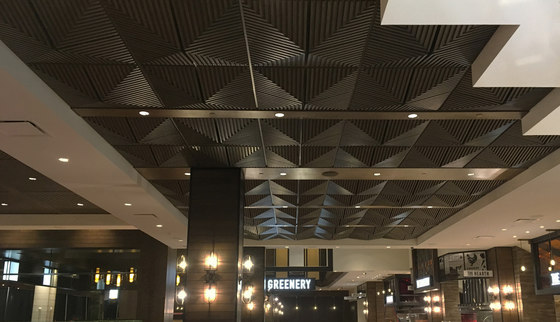 Grooved Quarter Pyramid Ceiling Tile | Mineralwerkstoff Platten | Above View Inc