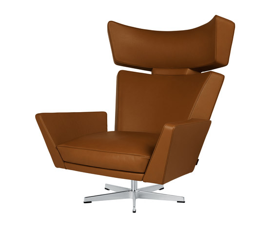 Oksen™ | Lounge chair | 4201 | leather | Satin polished aluminum base | Sillones | Fritz Hansen