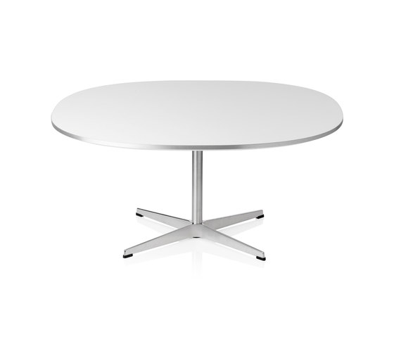 Supercircular™ | Coffee Table | A203 | White laminate | Satin polished aluminum | Couchtische | Fritz Hansen