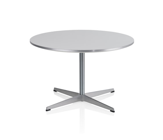 Circular | Coffee Table | A222 | White laminate | Satin polished aluminum | Mesas de centro | Fritz Hansen
